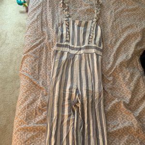 Ruffled Striped Jumpsuit
